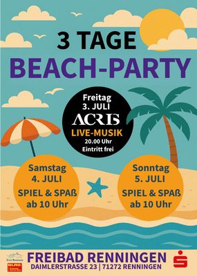 Teaserbild für Beach-Party! 3. - 5. Juli