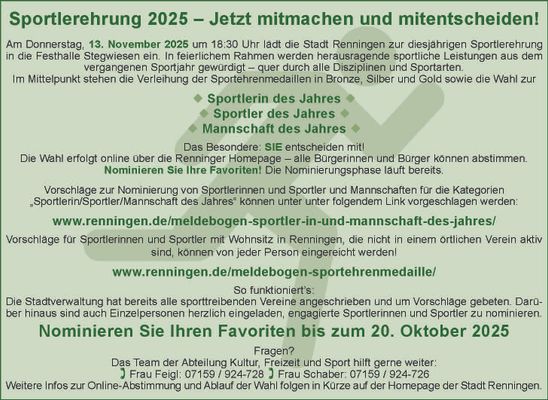 Teaserbild für Sportlerehrung 2025 – Jetzt mitmachen und mitentscheiden!
