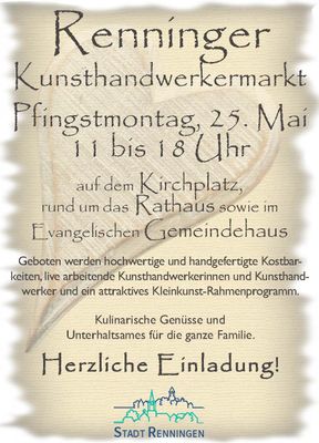 Teaserbild für Renninger Kunsthandwerkermarkt