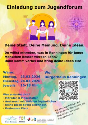 Teaserbild für Einladung zum Jugendforum Renningen