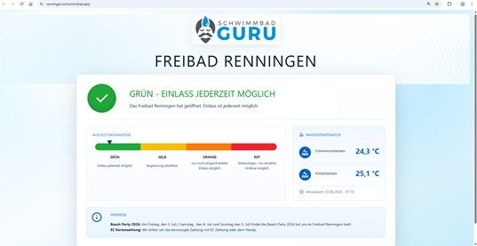 Teaserbild für Hitzewelle: Stadt Renningen führt Ampelregelung für das Freibad ein
