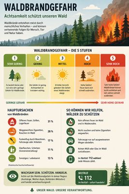 Teaserbild für Hinweis Waldbrandgefahr/ Flächenbrandgefahr