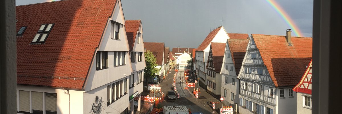 Baustelle Hauptstraße Renningen Ansicht Rathaus Renningen