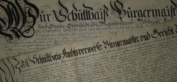 Malmsheimer Urkunden mit Zierschrift