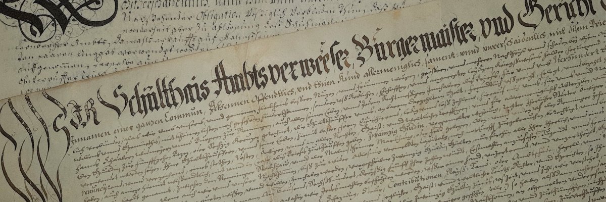 Malmsheimer Urkunden mit Zierschrift