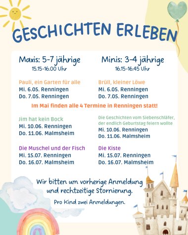 Geschichten erleben - Mai-Juli Geschichten erleben - Mai-Juli